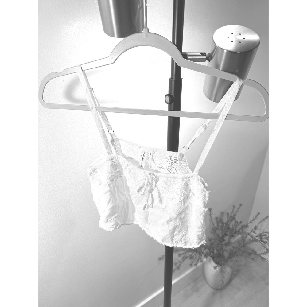 Out From Under cami bralette eyelet lace tie adjustable white cooling cotton SM